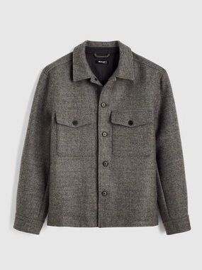 Madewell Shirt-Jacket in Italian Wool in Heather Gray Size XS NWD $278 NW563